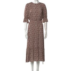 Reformation Jeans Mayfield Midi Dress in Chocolatier. Size XS